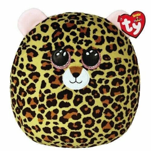 TY Squish-A-Boos Plush - LIVVIE the Leopard (Small Size - 10 inch) - Picture 1 of 2